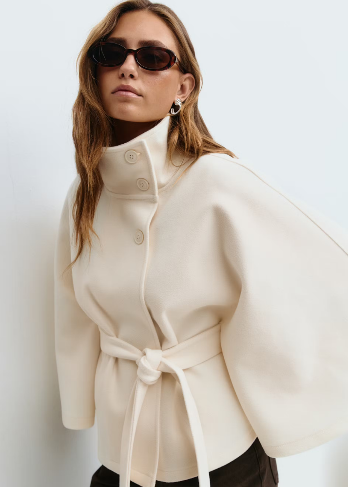 Veste Cape ceinturée