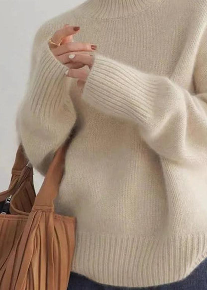 Pull Col Roulé Oversize en Cachemire